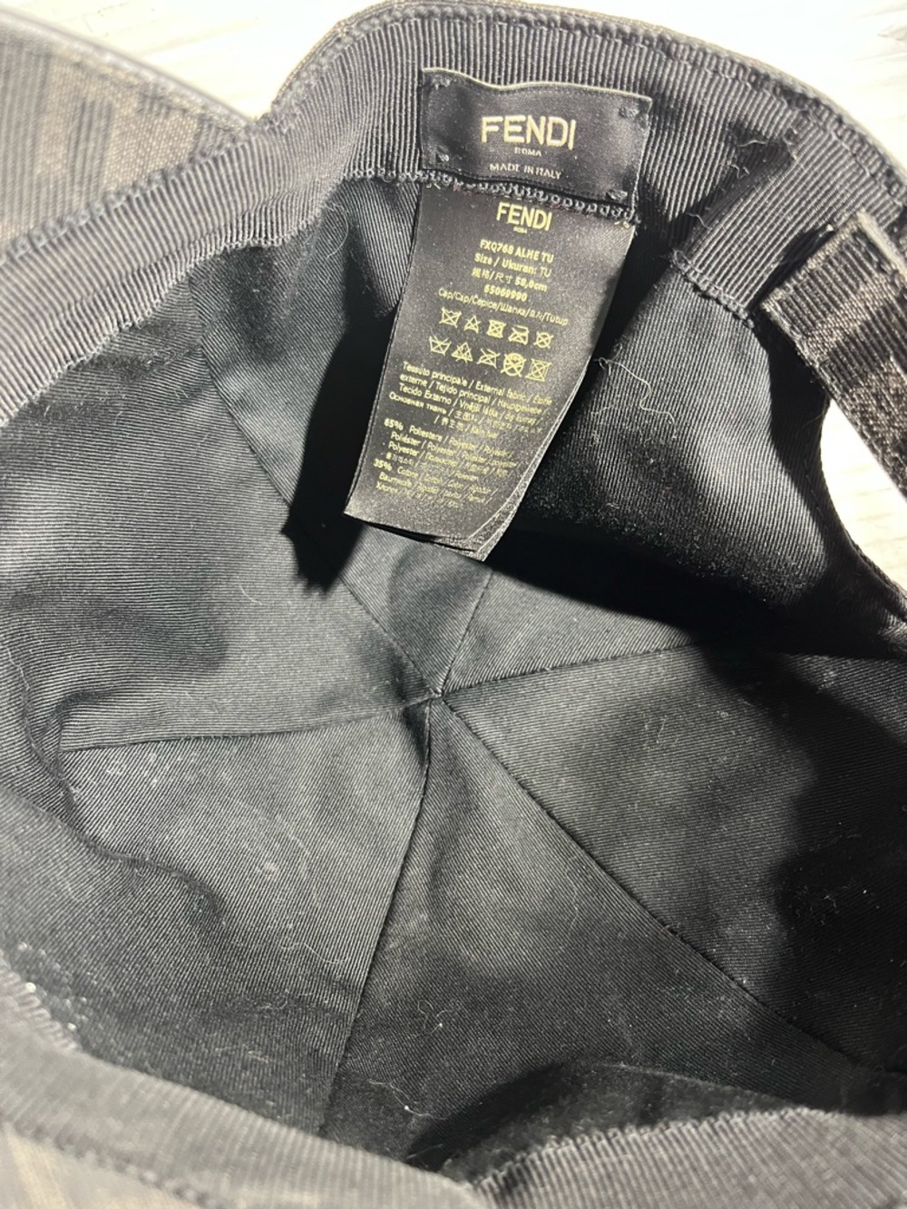Fendi FF Logo Baseball Cap - Black and Gray - Picture 3 of 3